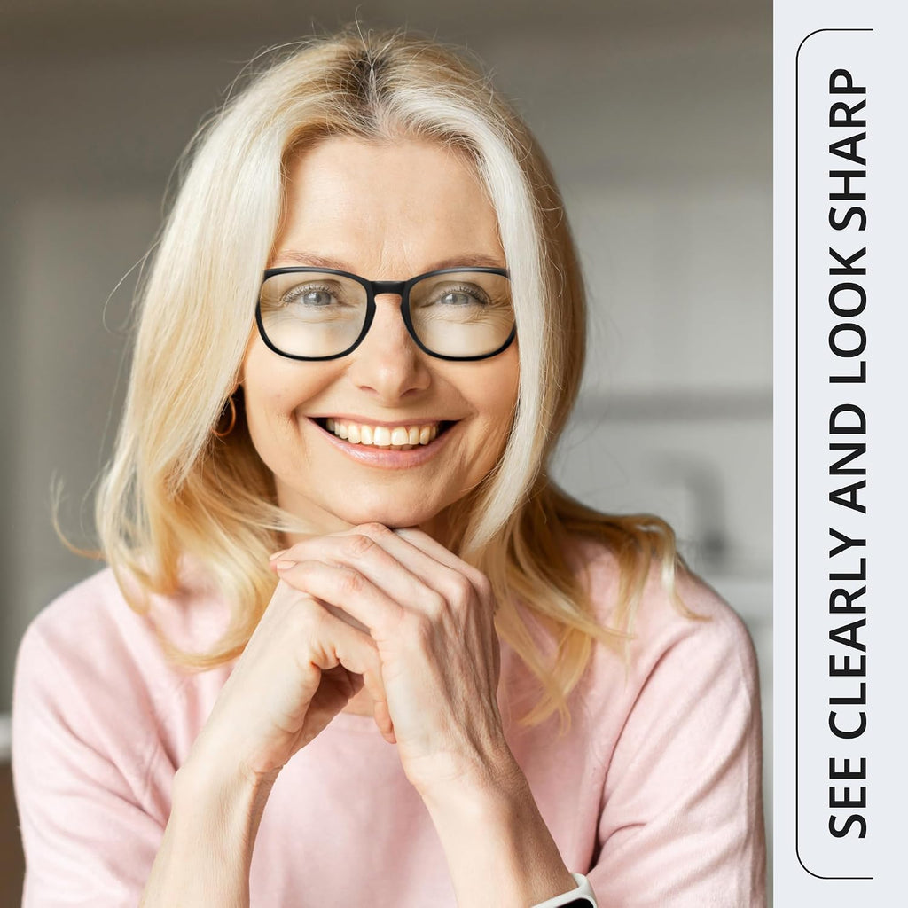 BLS BLUES Reading Glasses for Women for Home  Office & Driving - HD Clear Readers with Blue Light Blocking Protection