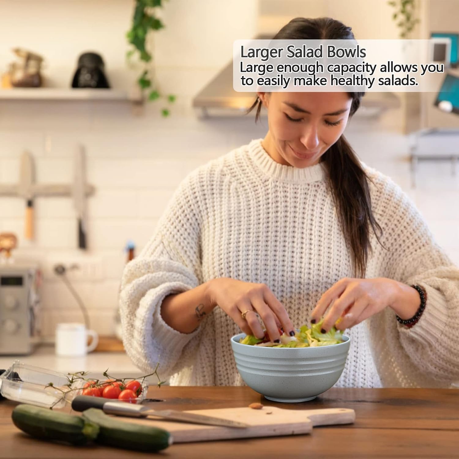 Homestockplus [Set of 6] Unbreakable Large Cereal Bowls 34 Oz Ramen Bowls BPA-Free Eco-Friendly Bowl Set for Cereal  Salad  Soup  Ramen Oatmeal Apply to Kitchen  Dishwasher & Microwave Safe