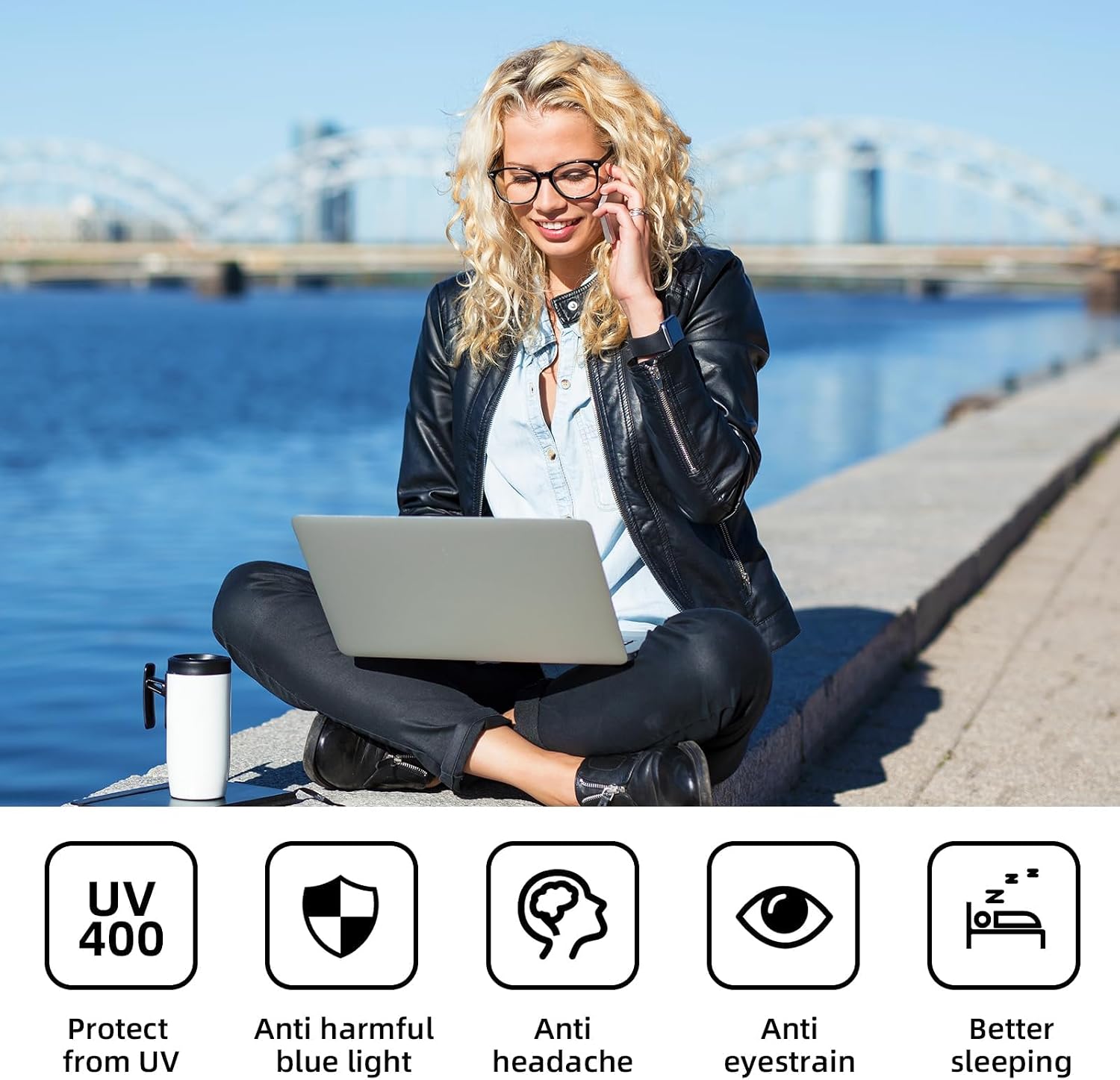 Okany Blue Light Blocking Glasses for Women Men Woman Black Computer Screen Filter Gaming Glasses Womens Mens 99.9% Blue Light Blocker Round Fashion Eye Glasses