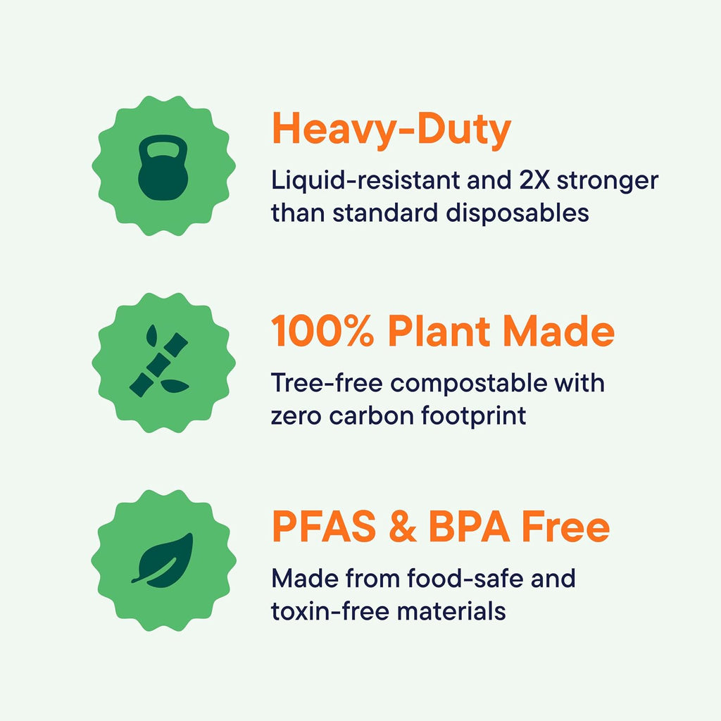 Stack Man Paper Bowls  100% Compostable Disposable Soup Bowl [125-Pack] 12 oz. Heavy Duty  Eco-Friendly  Biodegradable Bagasse Hot Food Plates and Bowls - Natural Brown (BPI Certified) (PFAS-Free)