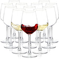 Wine Glasses Set of 12  12oz Clear Red/White Wine Cup  Long Stem Wine Glasses for Party  Wedding and Home