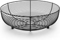 CAXXA Countertop Fruit Bowl  Wire Basket for Fruits  Breads  Vegetables Snacks  Black