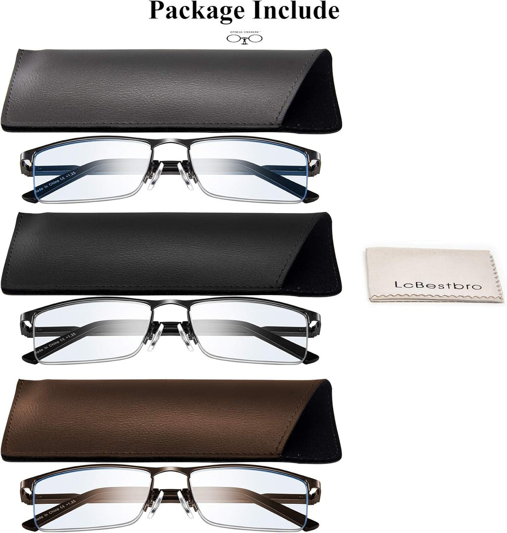 Reading Glasses for Men  0.75 Blue Light Blocking Reading Glasses Metal Readers
