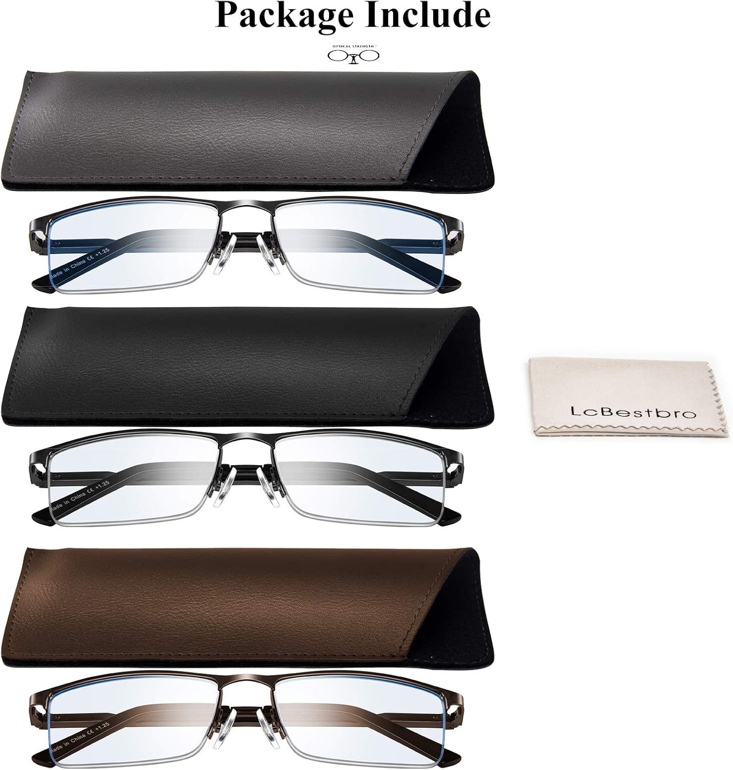 Reading Glasses for Men  0.75 Blue Light Blocking Reading Glasses Metal Readers