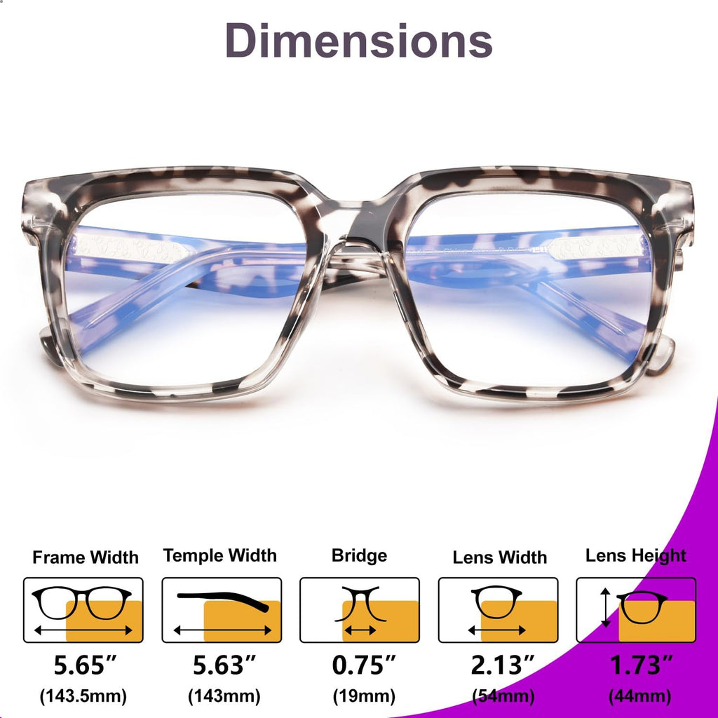 VISOONE Rectangle TR90 Blue Light Blocking Glasses Computer Eyewear with Preppy Look for Women and Men Cougar