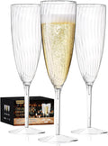Plastic Champagne Flutes  36 PCS Clear Disposable Wine Glasses Reusable Plastic Cocktail Cups for Home Daily Life Party Birthday Wedding Toasting Drinking Champagne(6 oz)