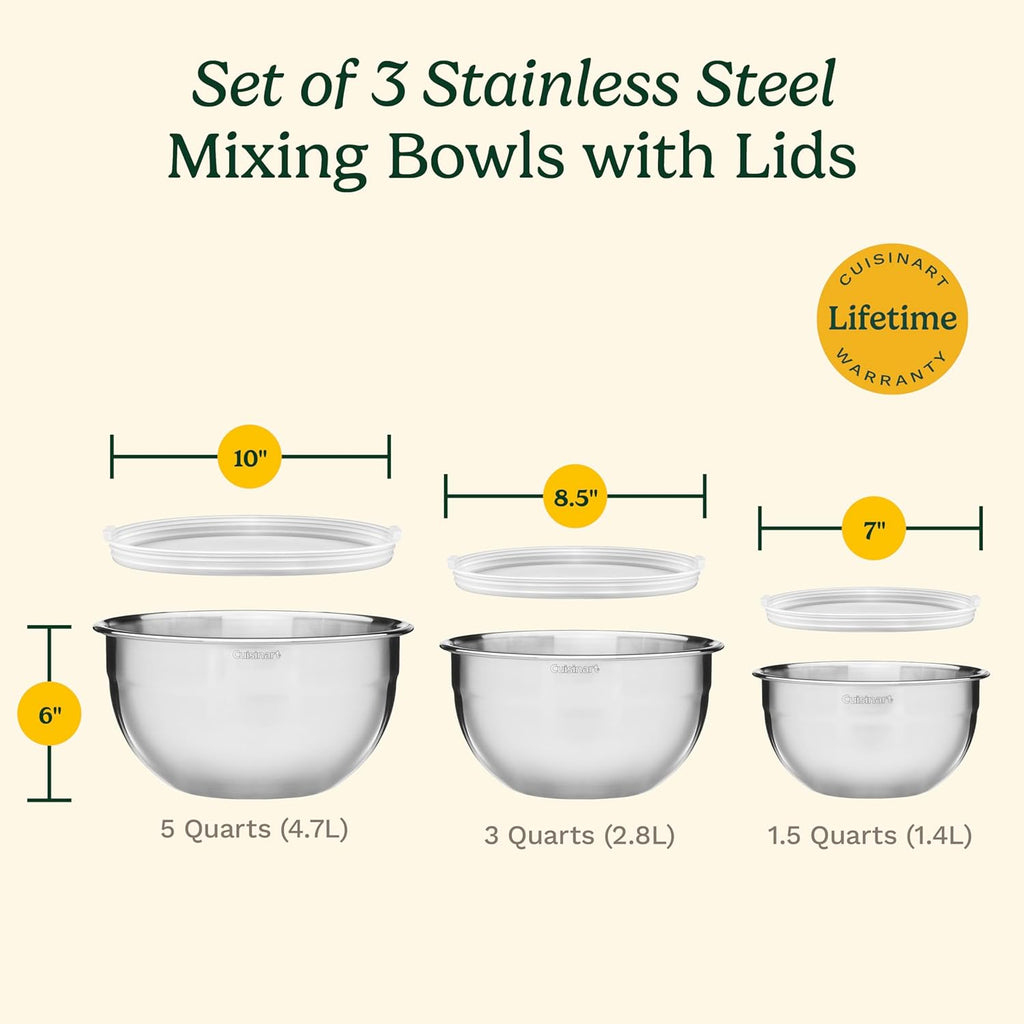 Cuisinart Mixing Bowl Set  Stainless Steel  3-Piece  CTG-00-SMB