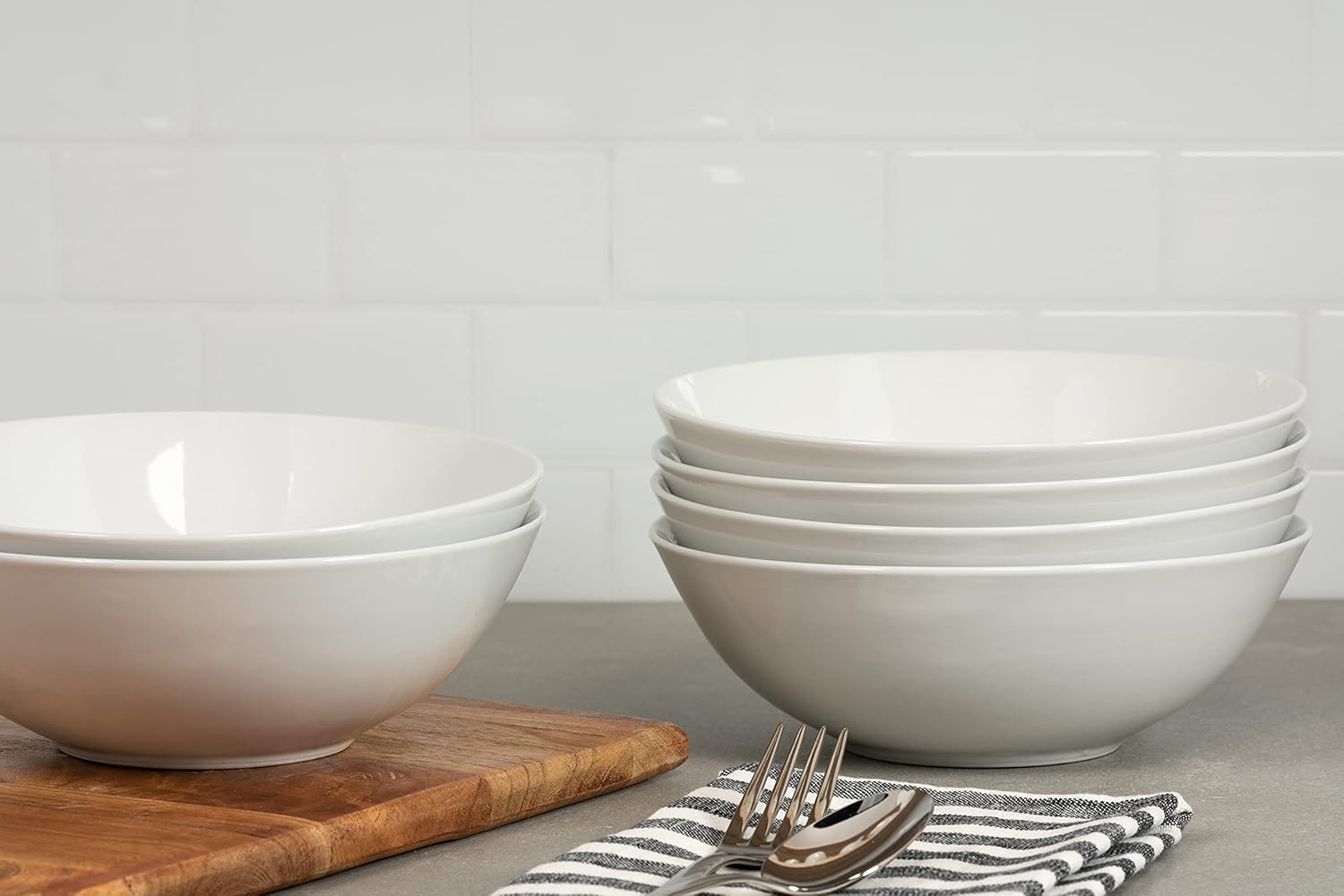 10 Strawberry Street Simply White 7" Coupe Cereal Bowl  Set of 6