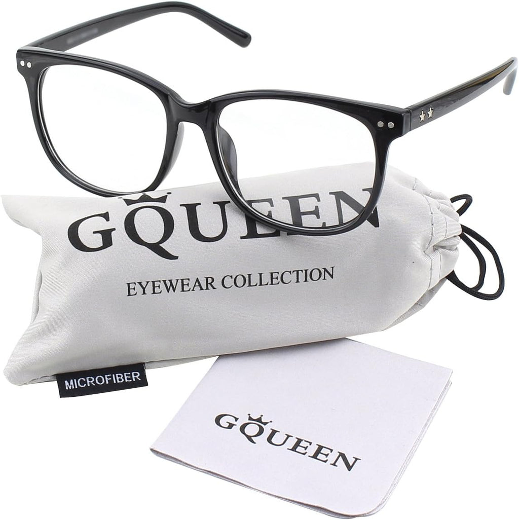 GQUEEN Fake Non Prescription Glasses Clear Lens for Women Men Oversized Frame UV400 Protection  201581