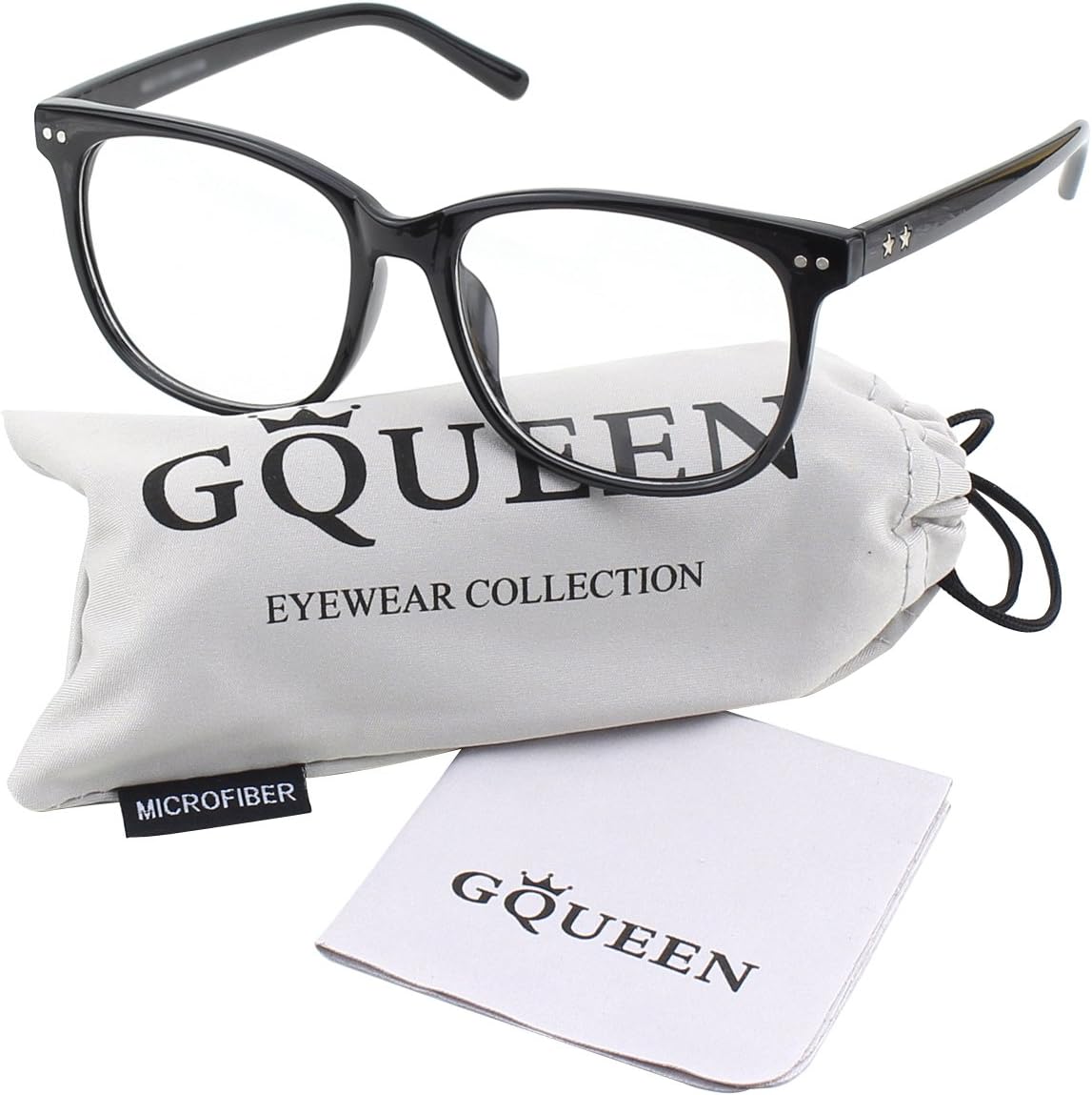 GQUEEN Fake Non Prescription Glasses Clear Lens for Women Men Oversized Frame UV400 Protection  201581