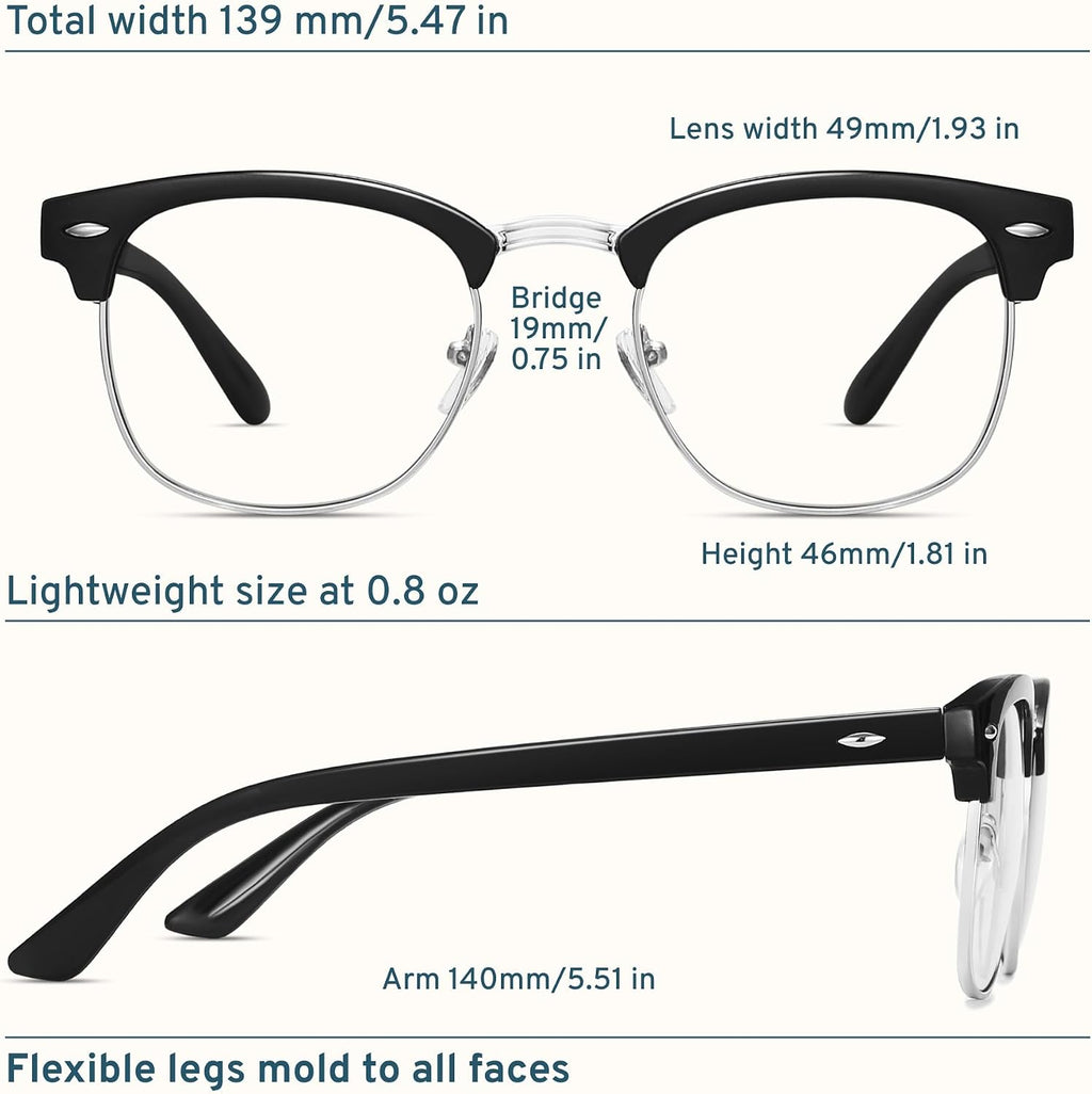racico Computer Blue Light Blocking Glasses Blue Light Glasses Men Women  Anti Blu-Ray Gaming Glasses Lenses