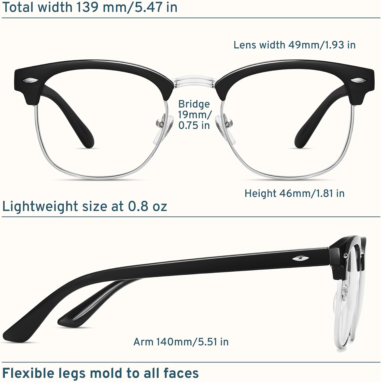 racico Computer Blue Light Blocking Glasses Blue Light Glasses Men Women  Anti Blu-Ray Gaming Glasses Lenses