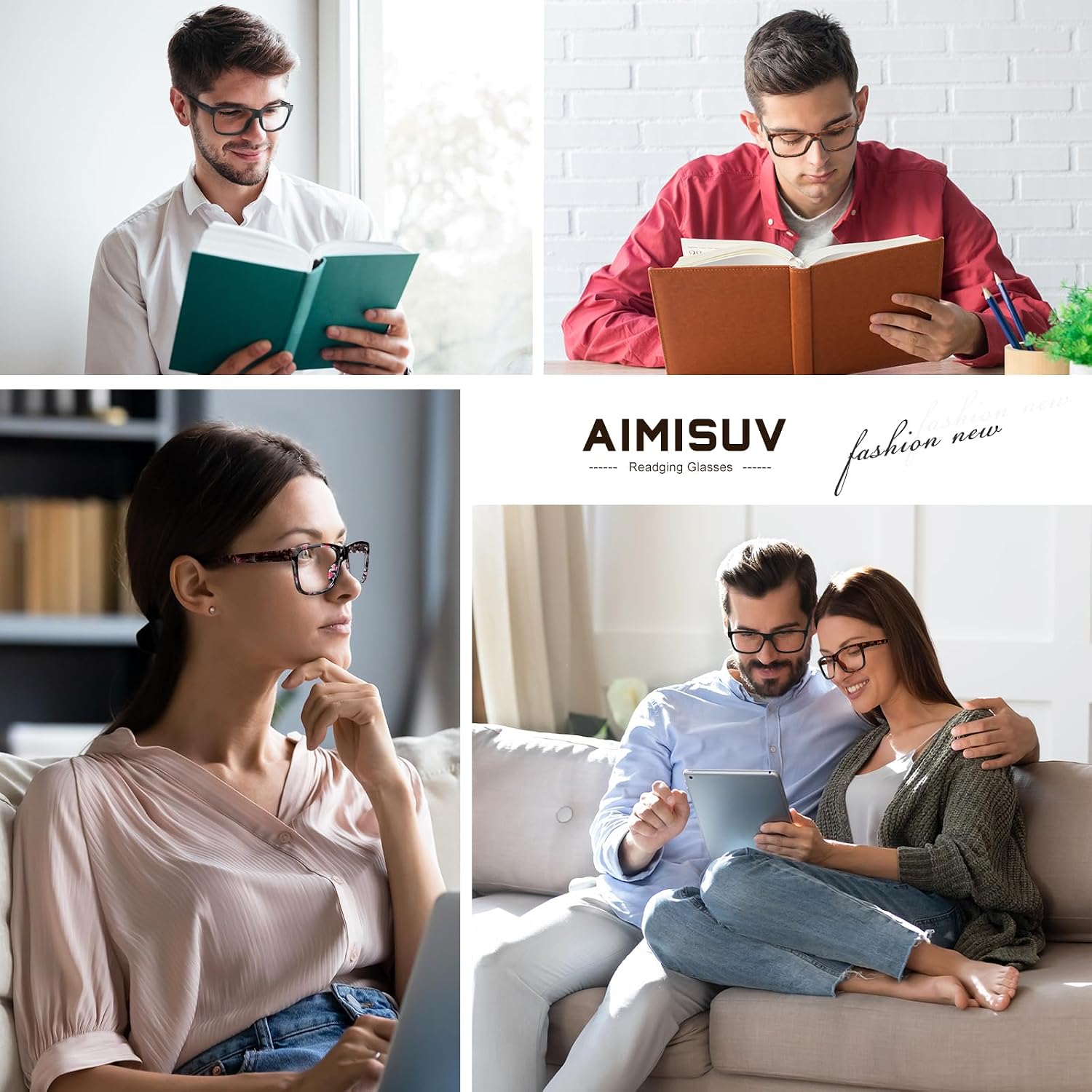 5 Pack Reading Glasses for Women Men Blue Light Blocking - UV Filter Computer Readers Anti Eyestrain Eyeglasses