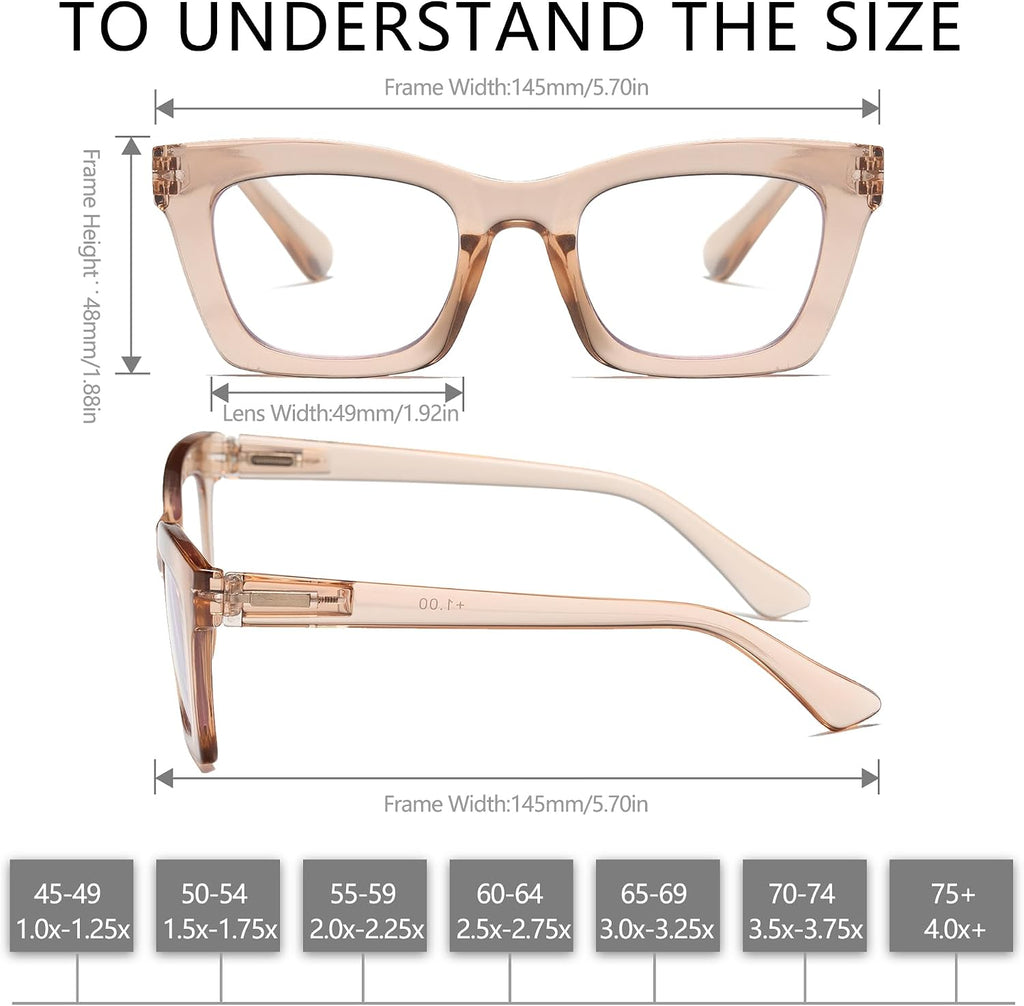 Oprah- Readers for Women - Stylis Style Reading Glasses with Blue Light Blocking and Spring Hinge