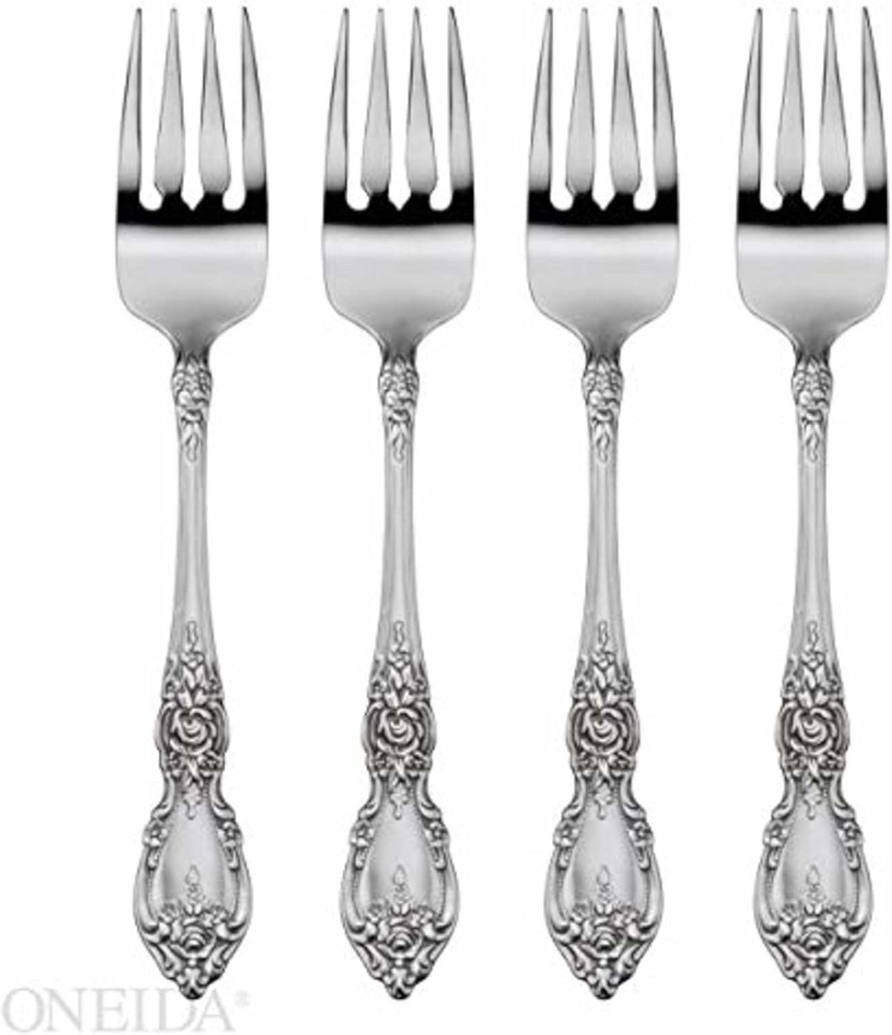Oneida Wordsworth Everyday Salad Forks 18/0 Stainless Steel  Set of 4  Silver