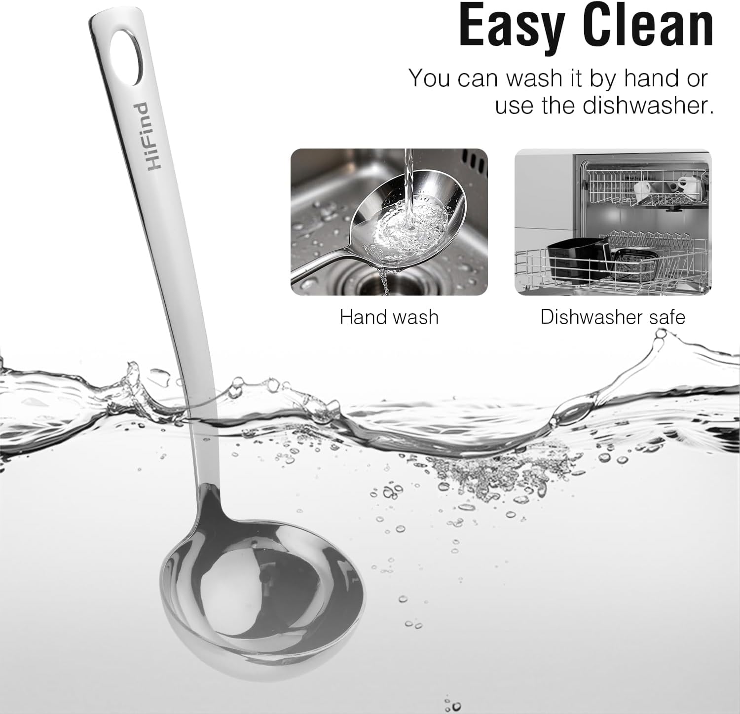 Kitchen Stainless Steel 11.2 Inches Round Soup Ladle Ergonomic Handle  Perfect For Stirring  Serving Soups  And More - Heavy-Duty Metal Ladle Chef Craft Select Serving Ladle