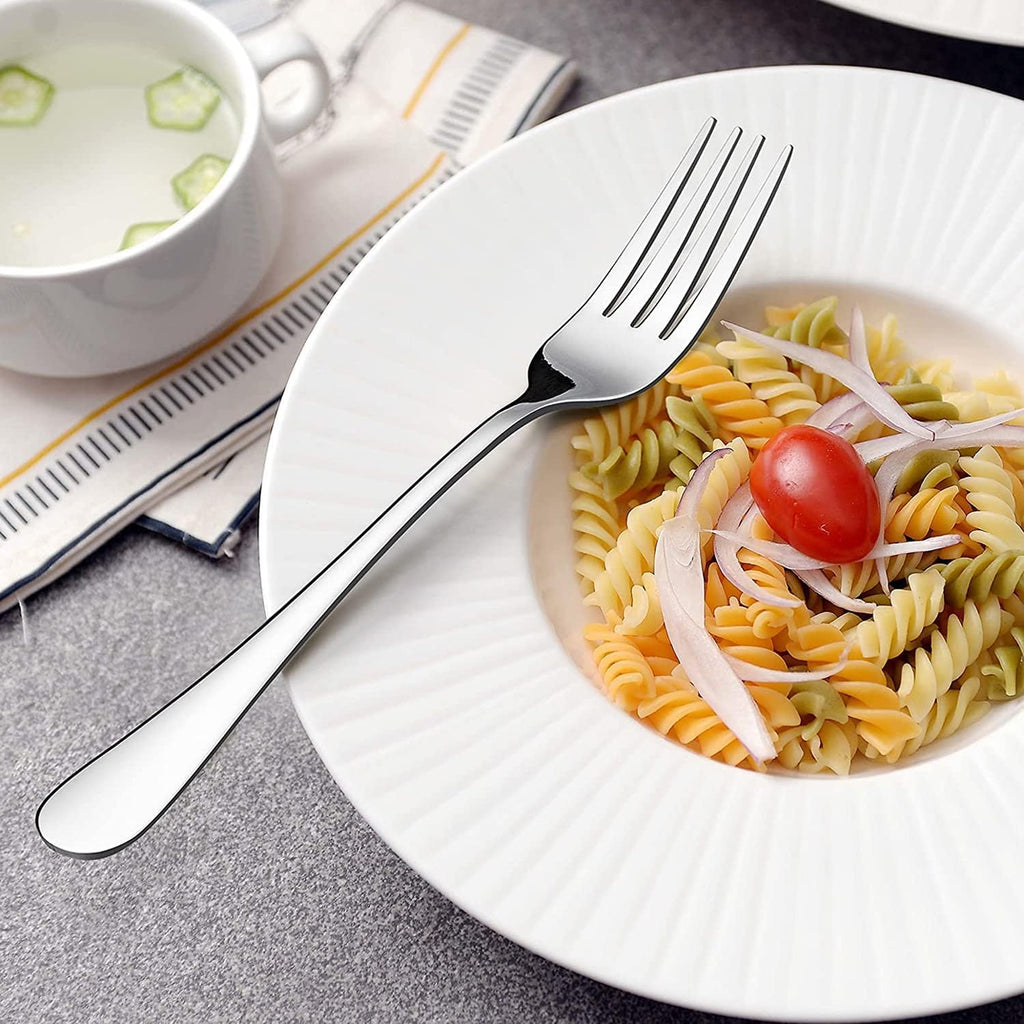 LIANYU Salad Forks Set of 12  Stainless Steel Silverware Flatware Appetizer Dessert Forks  Mirror Finish  Dishwasher Safe