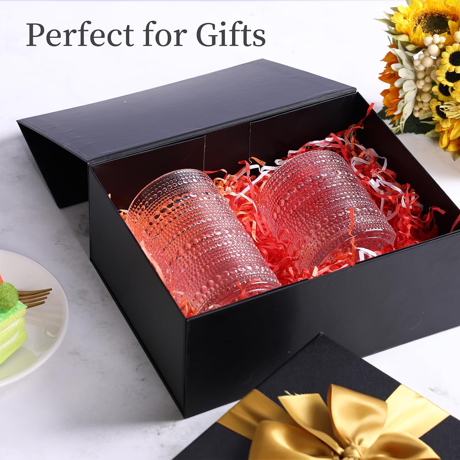 Moretoes Hobnail Drinking Glasses Set of 12  12 Oz Highball Glasses & 10 Oz Cocktail Glasses  Clear Embossed Boho Glass Cups Kitchen Bar Tumbler Glassware Set for Whiskey  Beer  Juice  Milk