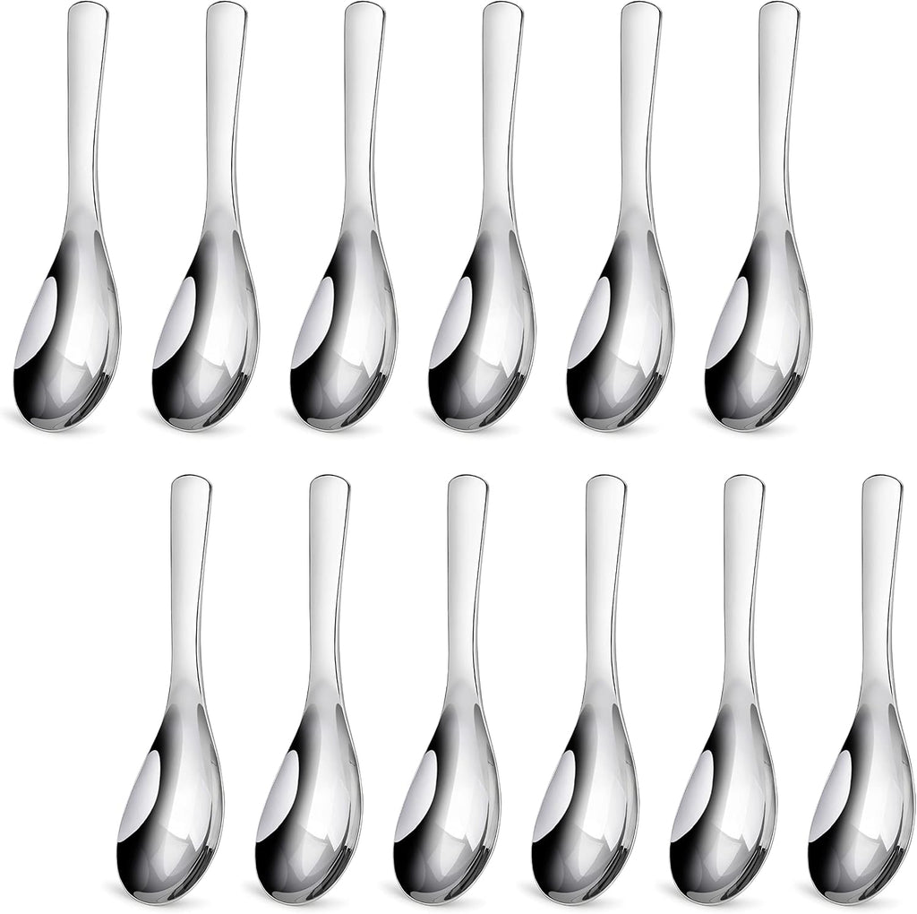 New Star Foodservice 1029062 Extra Heavy Duty Stainless Steel 18/10 Soup Spoons  Set of 12