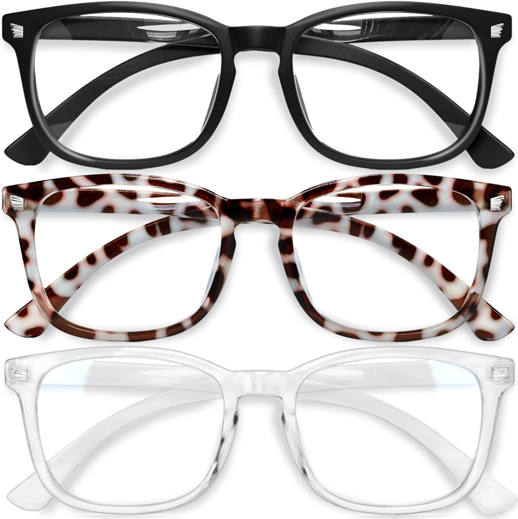 Gaoye Stylish Blue Light Glasses for Woman - Computer Glasses for Blue Light Blocking - Lightweight Frames - 3 pack