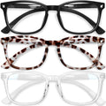 Gaoye Stylish Blue Light Glasses for Woman - Computer Glasses for Blue Light Blocking - Lightweight Frames - 3 pack