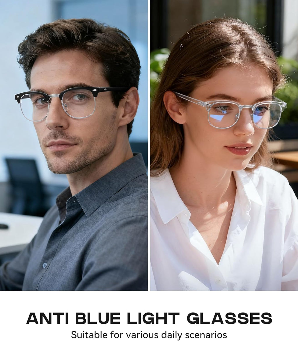 Blue Light Blocking Glasses Computer/Gaming/Screen Glasses for Women or Men，Anti Blue Light & UV