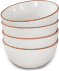 Mora Ceramic Bowls For Kitchen  28oz - Bowl Set of 4 - For Cereal  Salad  Pasta  Soup  Dessert  Serving etc - Dishwasher  Microwave  and Oven Safe - For Breakfast  Lunch and Dinner - Vanilla White