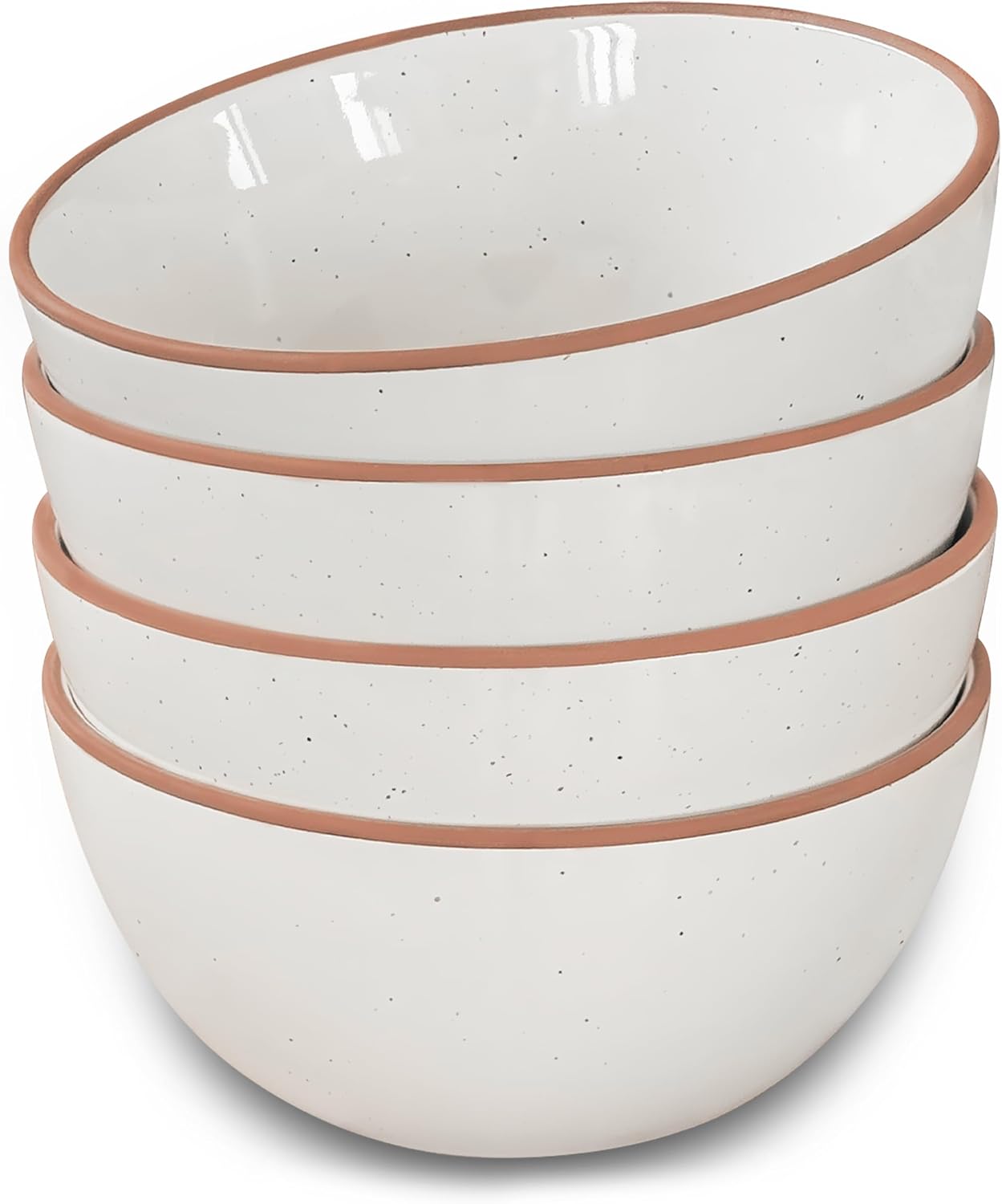 Mora Ceramic Bowls For Kitchen  28oz - Bowl Set of 4 - For Cereal  Salad  Pasta  Soup  Dessert  Serving etc - Dishwasher  Microwave  and Oven Safe - For Breakfast  Lunch and Dinner - Vanilla White