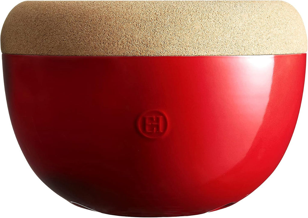 Emile Henry Deep Food Storage Bowl  10.6 x 7.3in  Burgundy