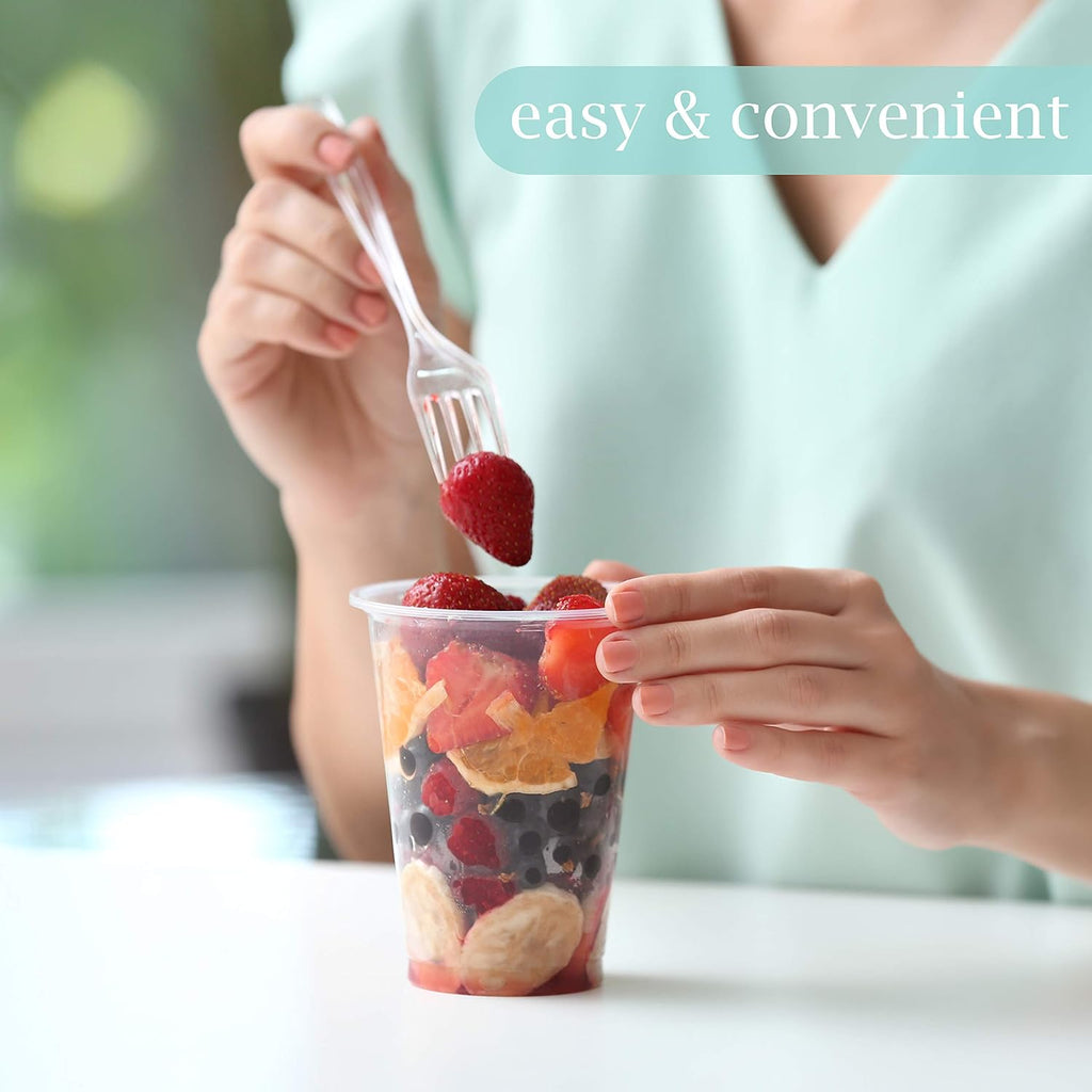 Plasticpro Clear Plastic Soup Spoons Disposable Cutlery Medium Weight Utensils 100 Count