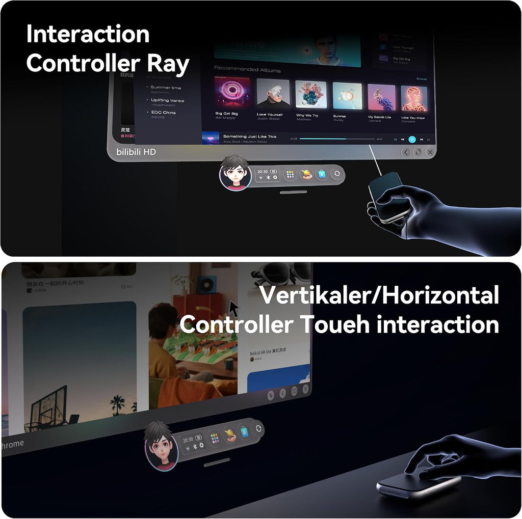 Rokid AR Spatial Video Glasses with 3-Screen Display  Max2 Black AR Glasses & Station2 Spatial Computer with 360" Micro-OLED  120Hz OLED  600 Nits  Multi-Tasking for Gaming