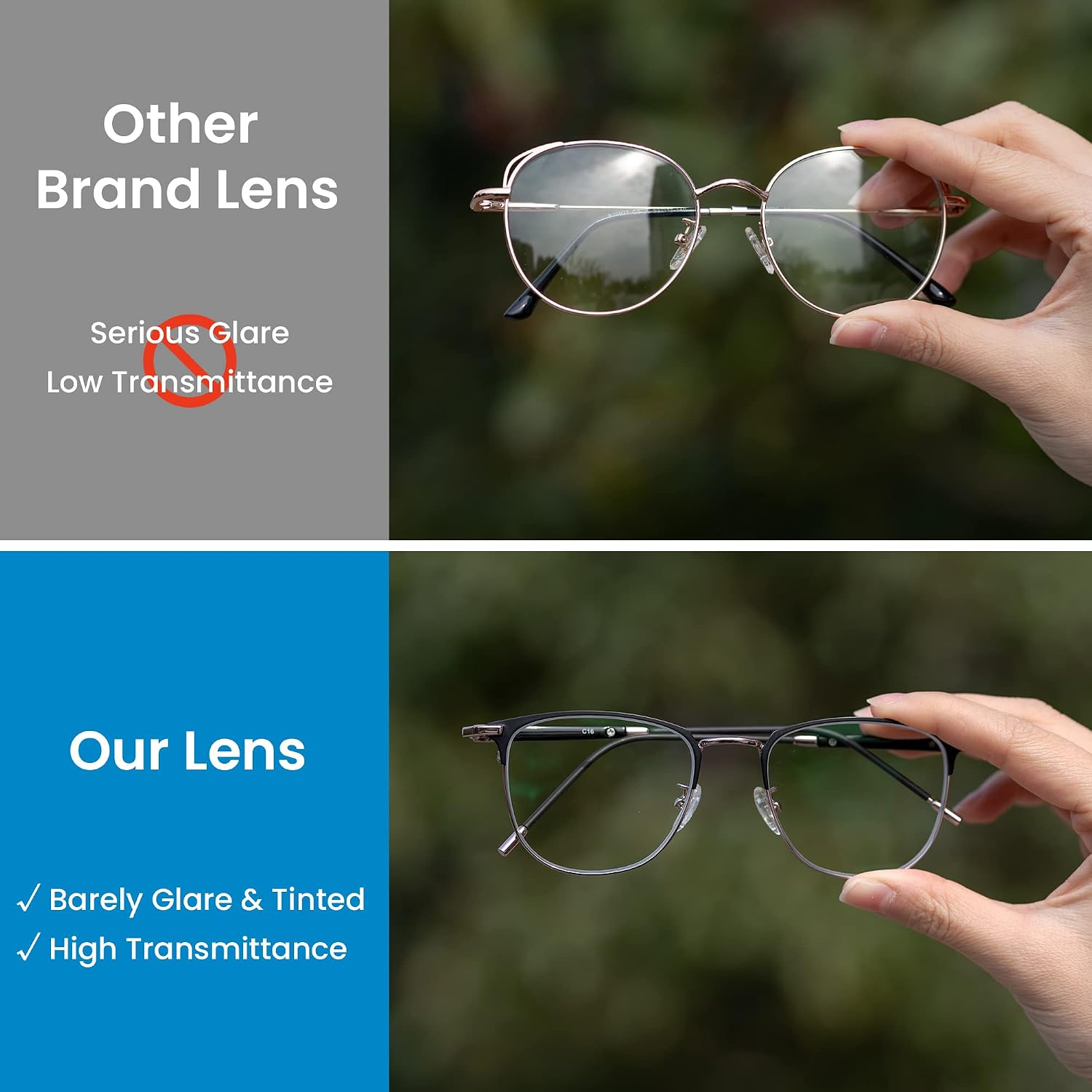GUDVUE Blue Light Glasses  Computer/Gaming/TV/Phones Glasses for Women/men  Anti Glare/UV400/Eye Strain  Rose Gold