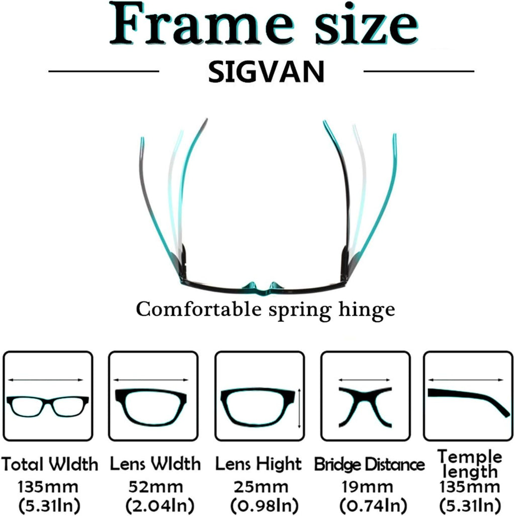 5 Pack Spring Hinge Reading Glasses Rectangular Fashion Quality Readers for Men and Women (5 Pack Mix  1.25)Medium