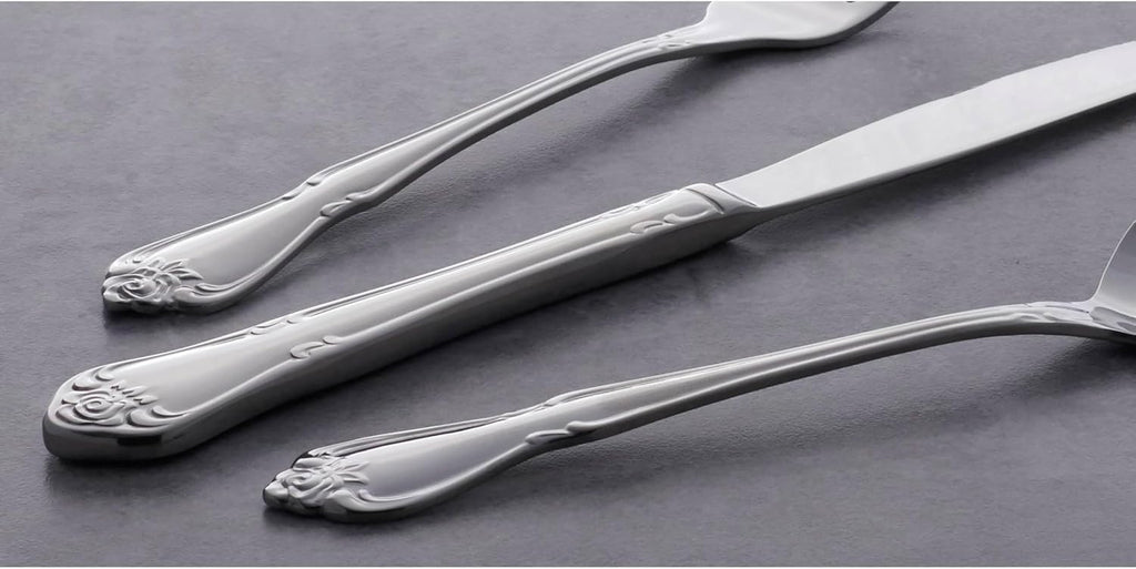 Oneida B552004C True Rose Everyday Flatware Dinner Spoons  Set Of 4  6.75" L x 1.6" W