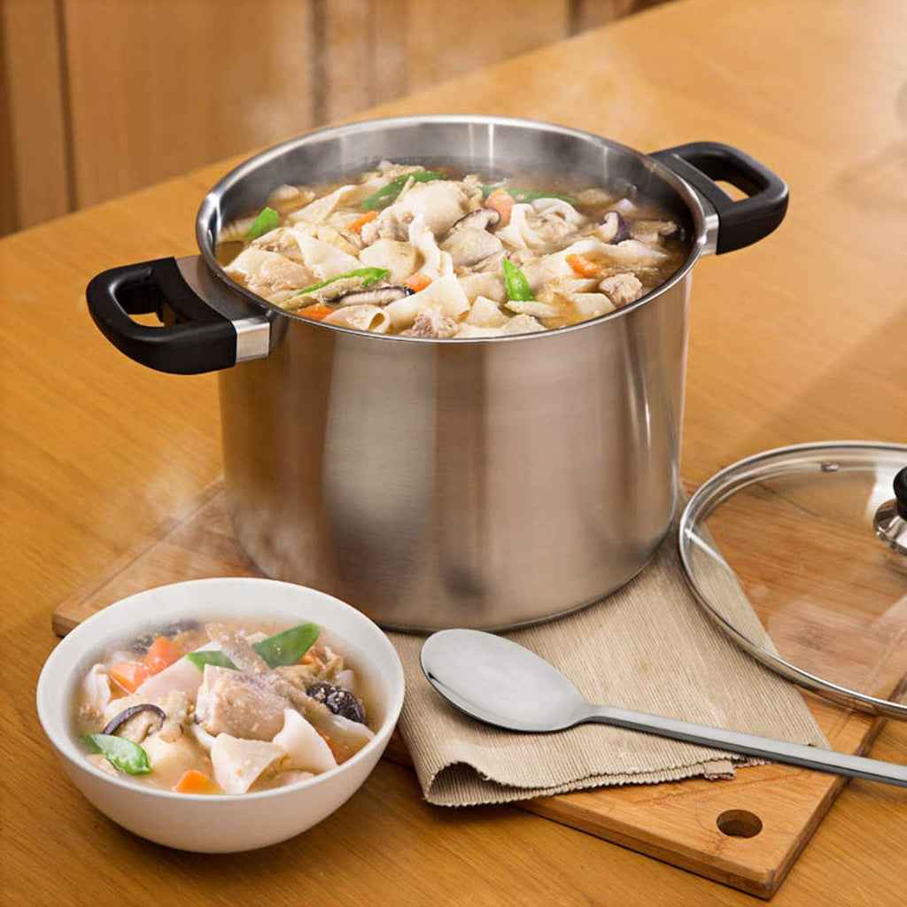 IQCWOOD Spoons  8 Pieces Korean Spoon  8.5 Inch Stainless Steel Table Soup Spoons with Long Handles for Home  Kitchen  or Restaurant Flatware Set