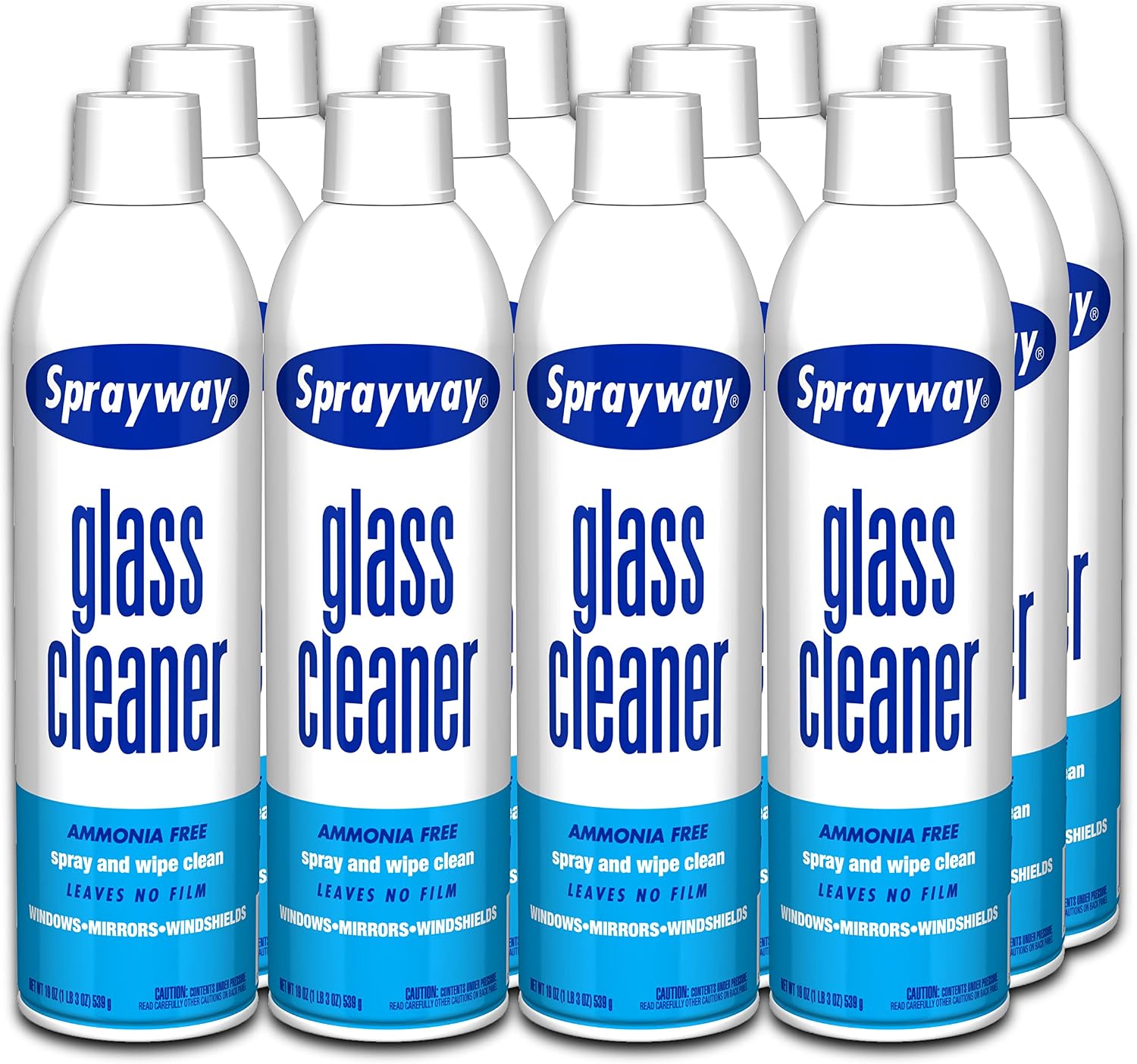 Sprayway Glass Cleaner with Foaming Spray for a Streak-Free Shine for Home and Automotive Use  19 oz.  Pack of 12