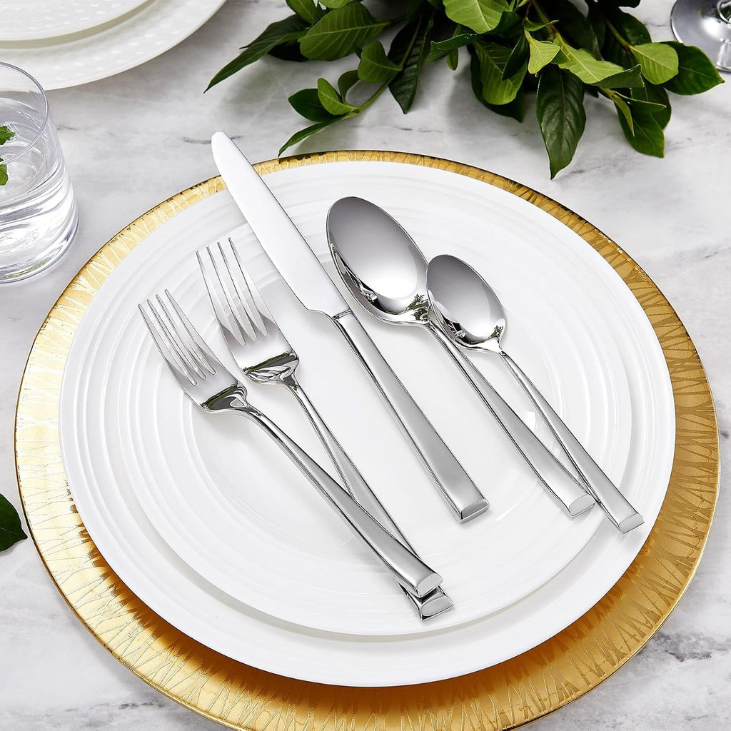 KEAWELL Premium Imperial 4-Piece 7.5 inch Forks Set – Heavy Duty 18/10 Stainless Steel Flatware with Mirror Finish and Squared Edge  Dishwasher Safe for Elegant Dining (4  Salad Forks)