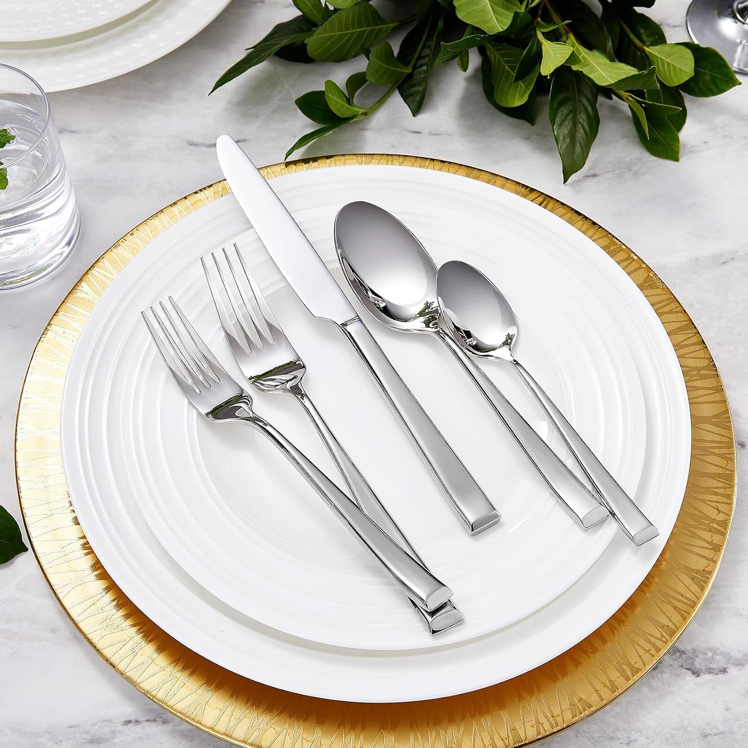 KEAWELL Premium Imperial 4-Piece 7.5 inch Forks Set – Heavy Duty 18/10 Stainless Steel Flatware with Mirror Finish and Squared Edge  Dishwasher Safe for Elegant Dining (4  Salad Forks)