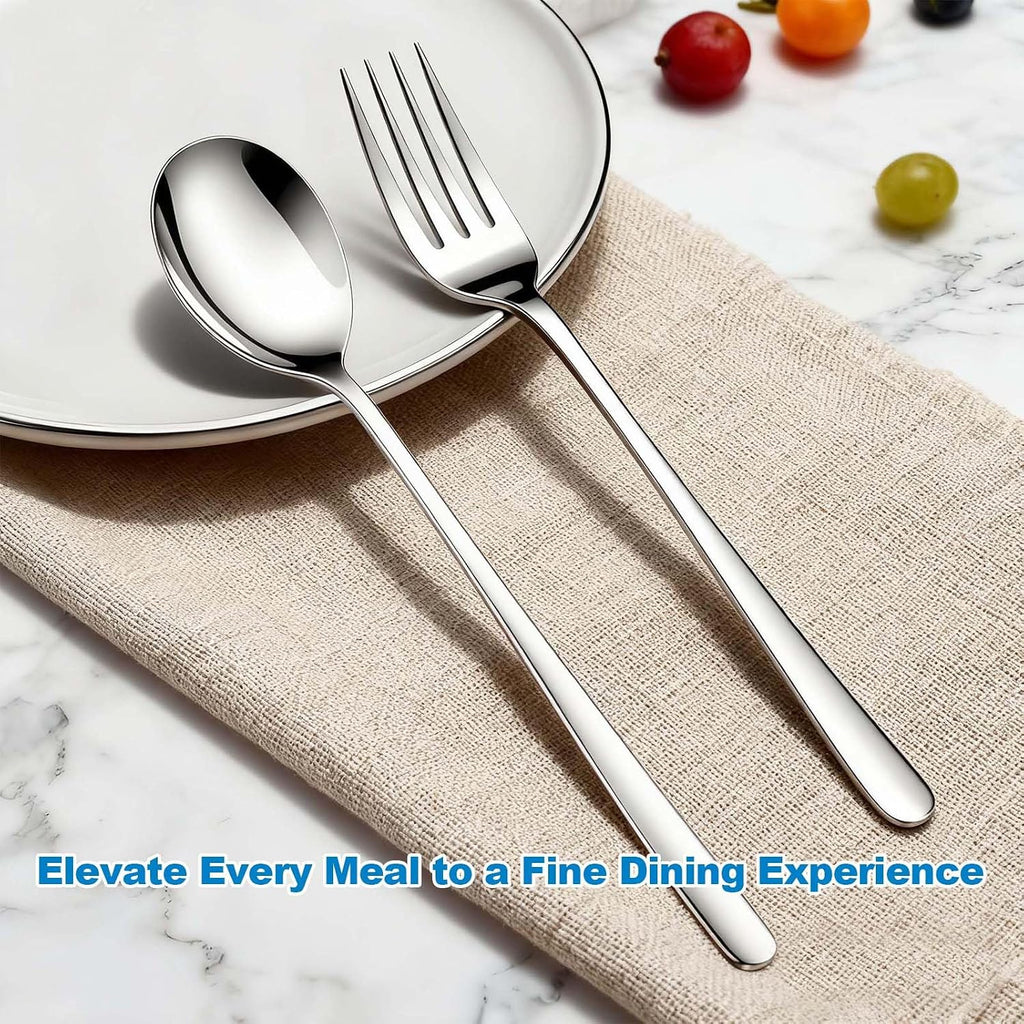 Set of 5 Premium Korean Soup Spoons  8 Inch 18/10 Stainless Steel Long Handle Rice and Asian Spoon for Home  Kitchen  Restaurant  Cafe  Dishwasher Safe