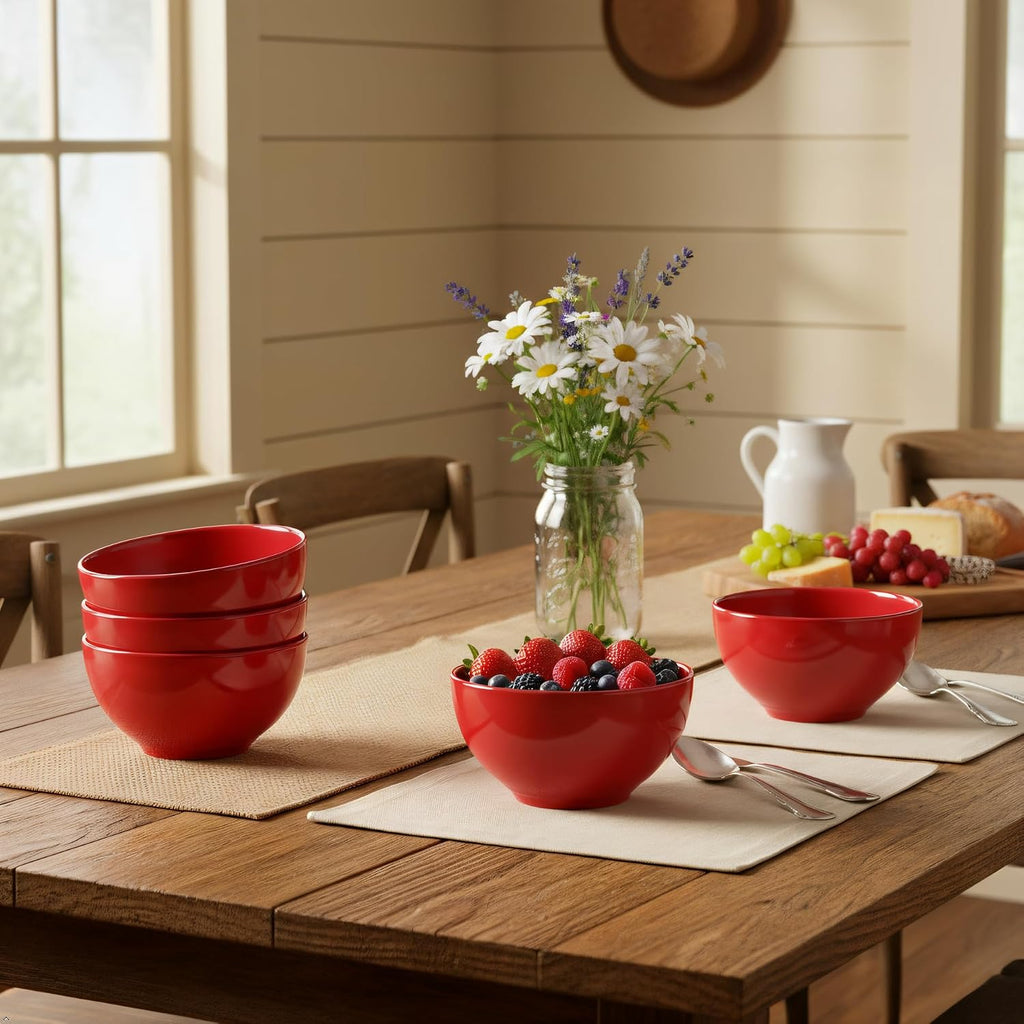 Calypso Basics by Reston Lloyd Melamine Bowl  Set of 6  Red  16 ounces