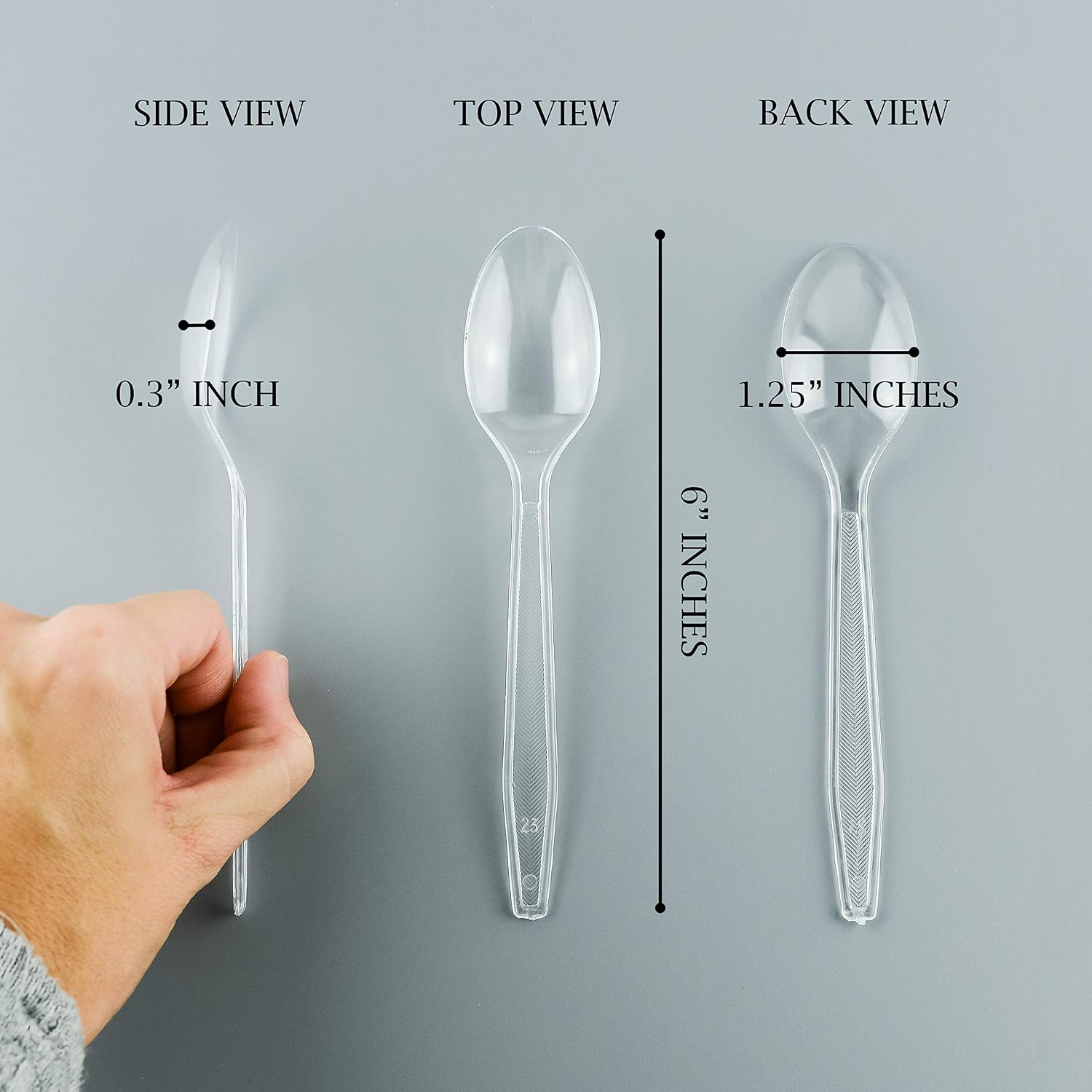 Plasticpro Clear Plastic Soup Spoons Disposable Cutlery Medium Weight Utensils 100 Count