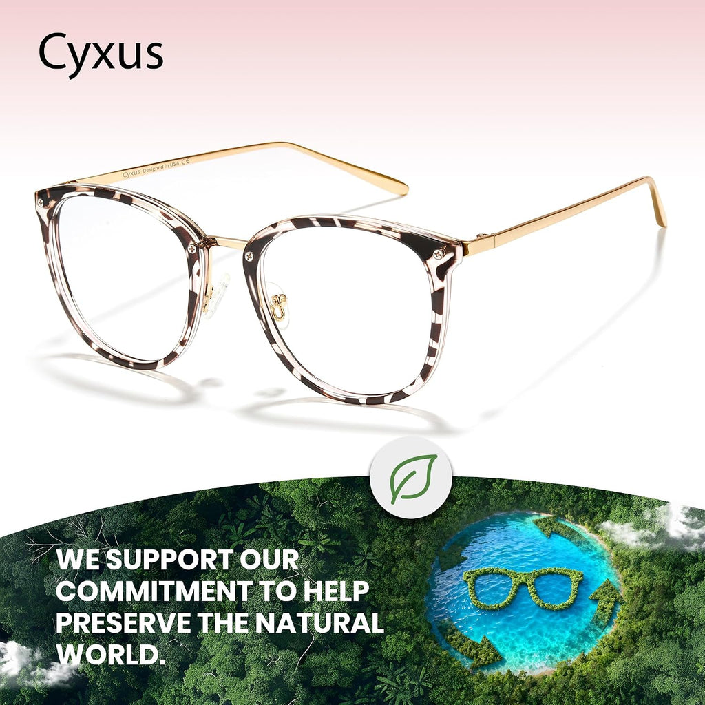 Cyxus Blue Light Glasses for Woman  Reduce Eye Strain Ideal for Office Working  Studying Ultra-Light TR90 for All-Day Comfort