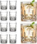 Crystal Whiskey Glasses Set of 8(Buy 6  get 2 Free)  11 OZ Old Fashioned Whiskey Glasses  Bourbon Cocktail Rocks Glasses  Clear Bar Glasses for Drinking Scotch Vodka Tequila Rum Gift for Men