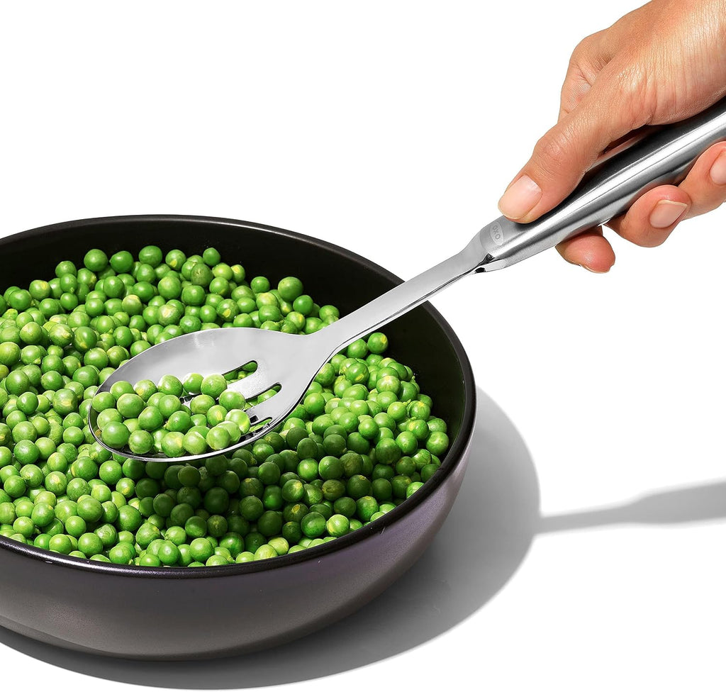 Stainless Steel Slotted Serving Spoon – Heavy-Duty Draining Spoon for Pasta  Vegetables  Soups  Stews & Buffet Serving