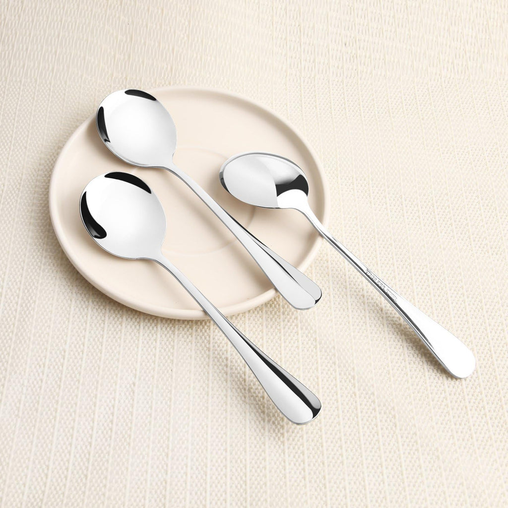 Soup Spoons  Wholesale Spoons Silverware  Round Stainless Steel Spoon Set of 8