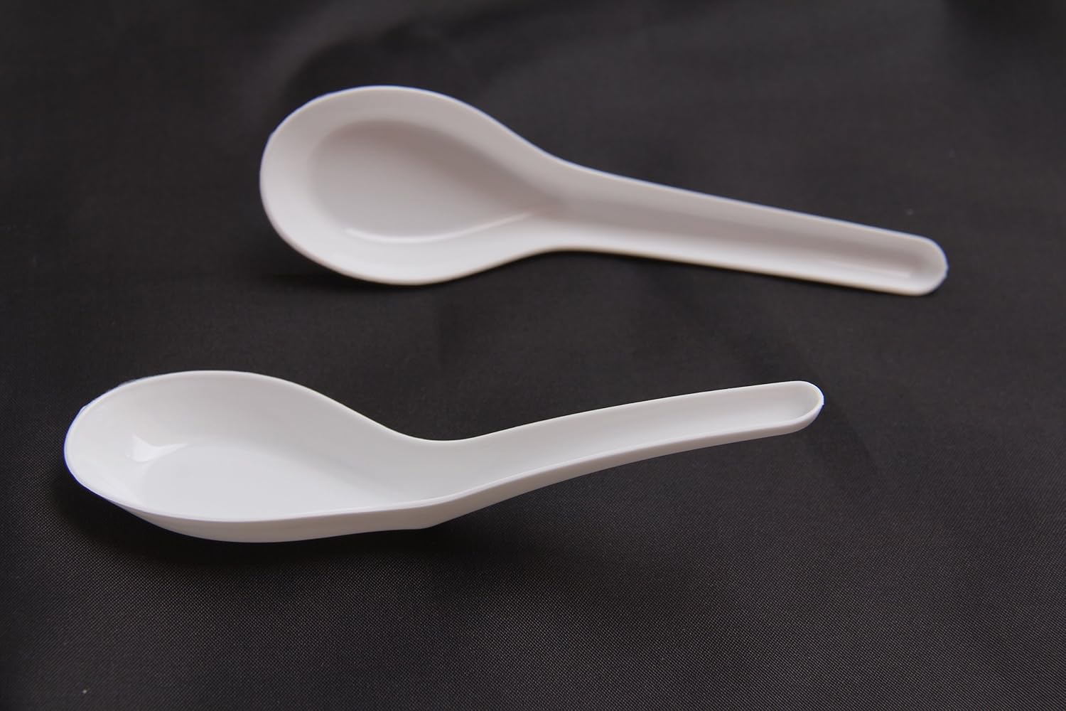 100 Pack Disposable Asian Soup Spoons Chinese Soup Spoons Plastic Disposable White