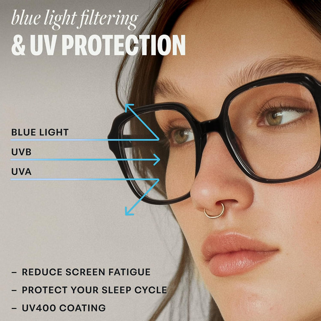 miyya Blue Light Blocking Glasses for Women  Blue Light Glasses for Women Oversized Fashion Glasses