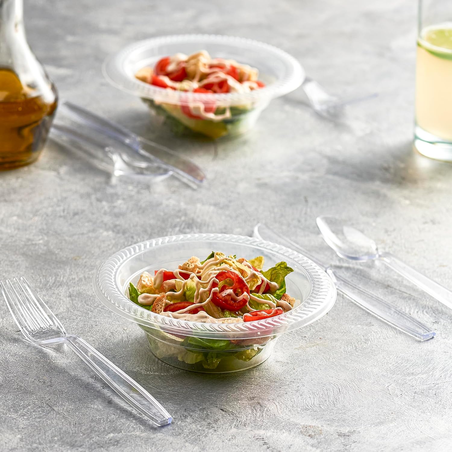 Plasticpro Disposable Clear Plastic Cutlery Disposable utensils Heavyweight 100 Count (Soup Spoons)