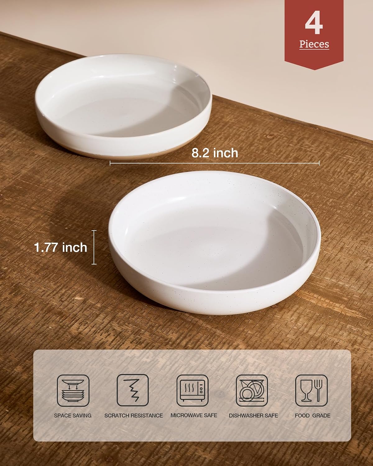famiware Milkyway 33 oz Bowl Set  Pasta Bowls Set of 4  Salad Bowls Perfect for Your Friend for Housewarming  Thanksgiving  Christmas  White