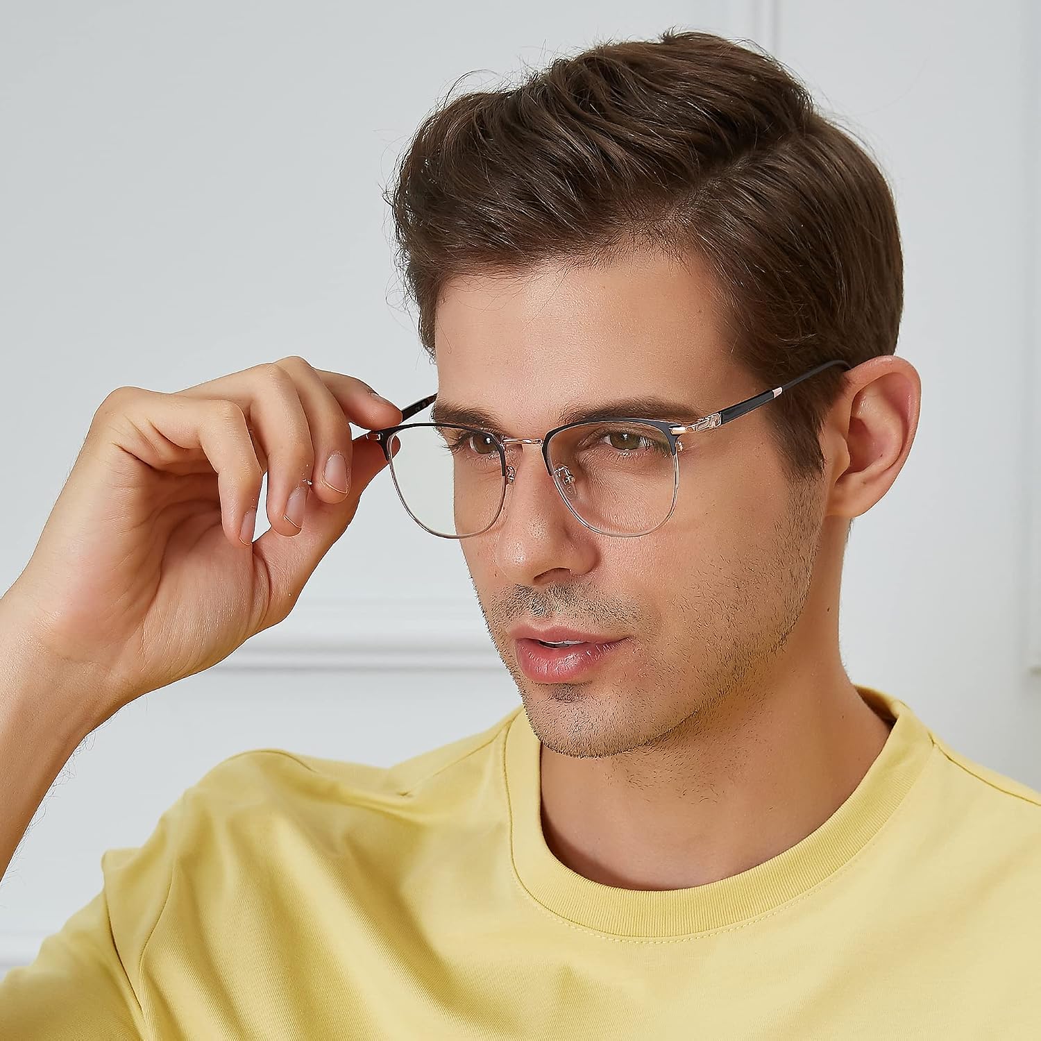 GUDVUE Blue Light Glasses  Computer/Gaming/TV/Phones Glasses for Women/men  Anti Glare/UV400/Eye Strain  Rose Gold